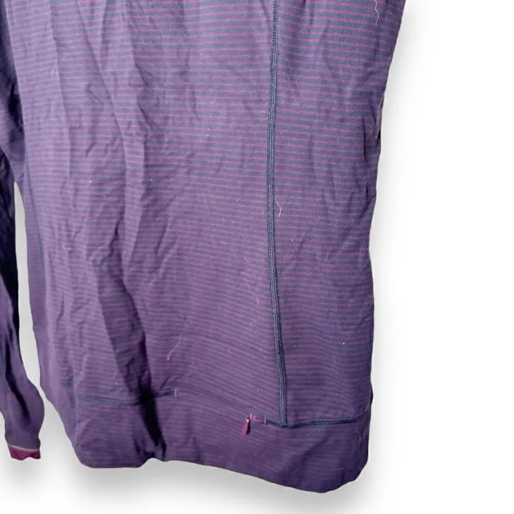 Lululemon FULL TILT PULLOVER Long Sleeve (Hyperstripe PLUM/NAVY) Women’s Size 6